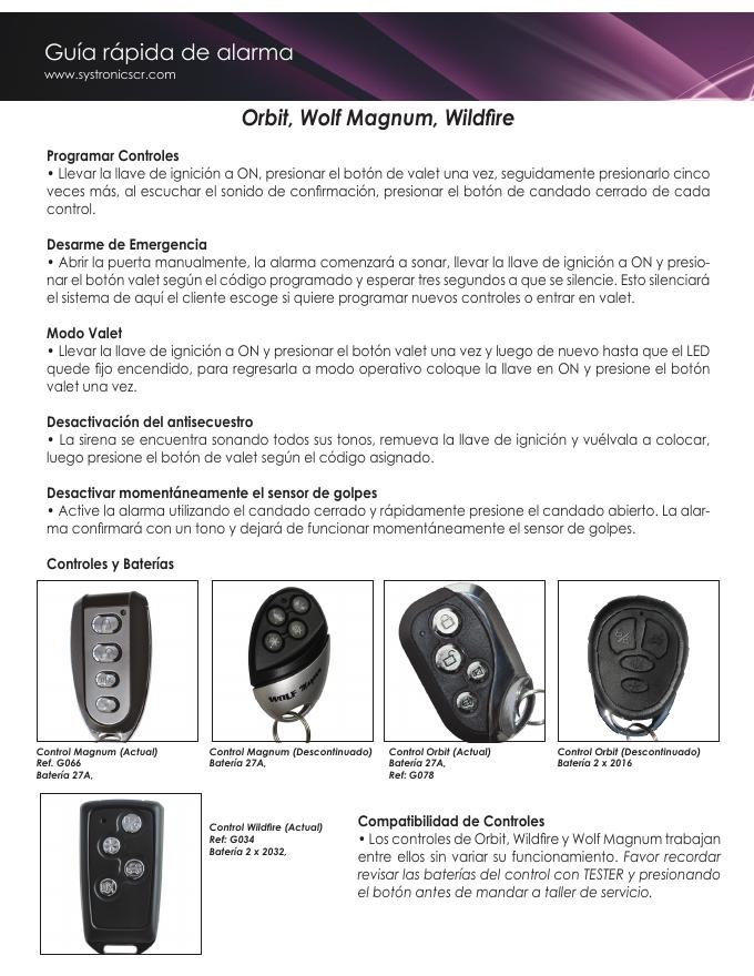 Orbit,Wolf Magnum,Wildfire汽车警报系统使用说明书