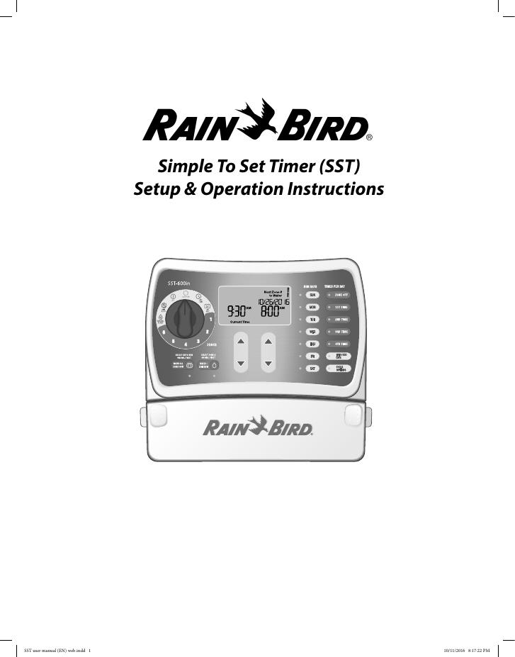 Rain Birdt Simple To Set Timer(SST)安装和操作说明书