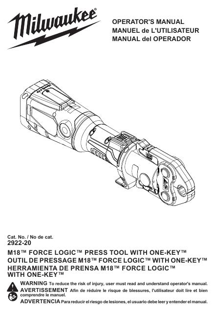 M18™ FORCE LOGIC™ 压接工具使用说明书