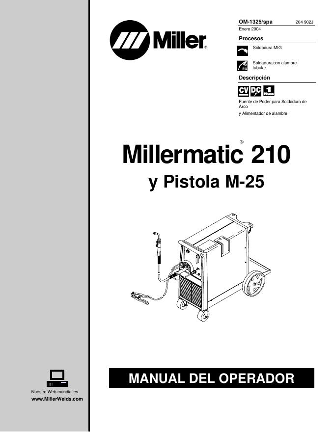 Millermatic 210 和 M-25 枪说明书