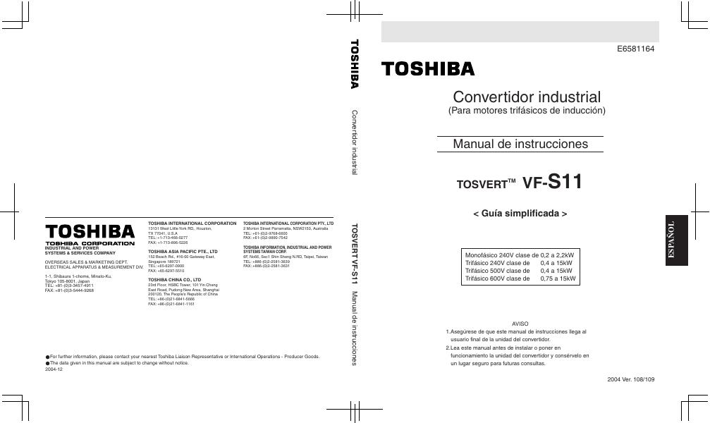 TOSVERT TM VF-S11 变频器使用说明书