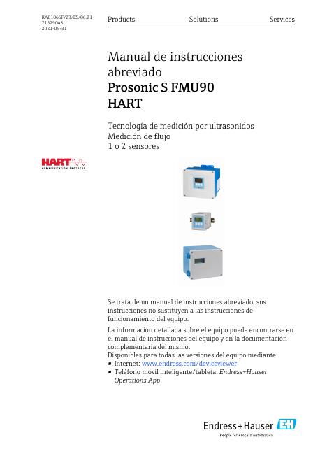 Prosonic S FMU90 HART说明书