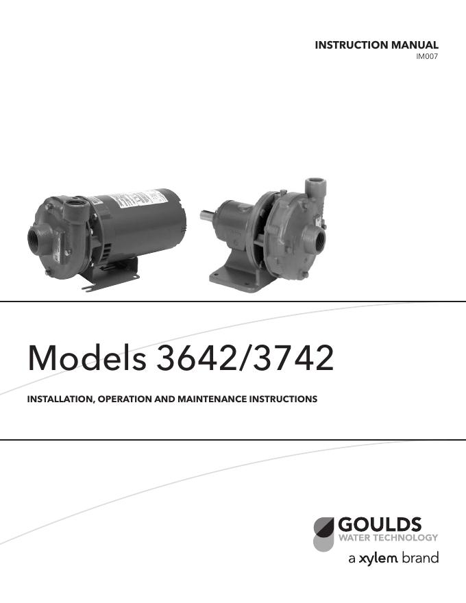 3642/3742型号泵安装、操作和维护说明书