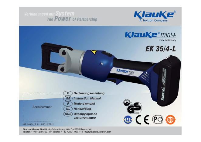 EK 35/4-L电动工具使用说明书