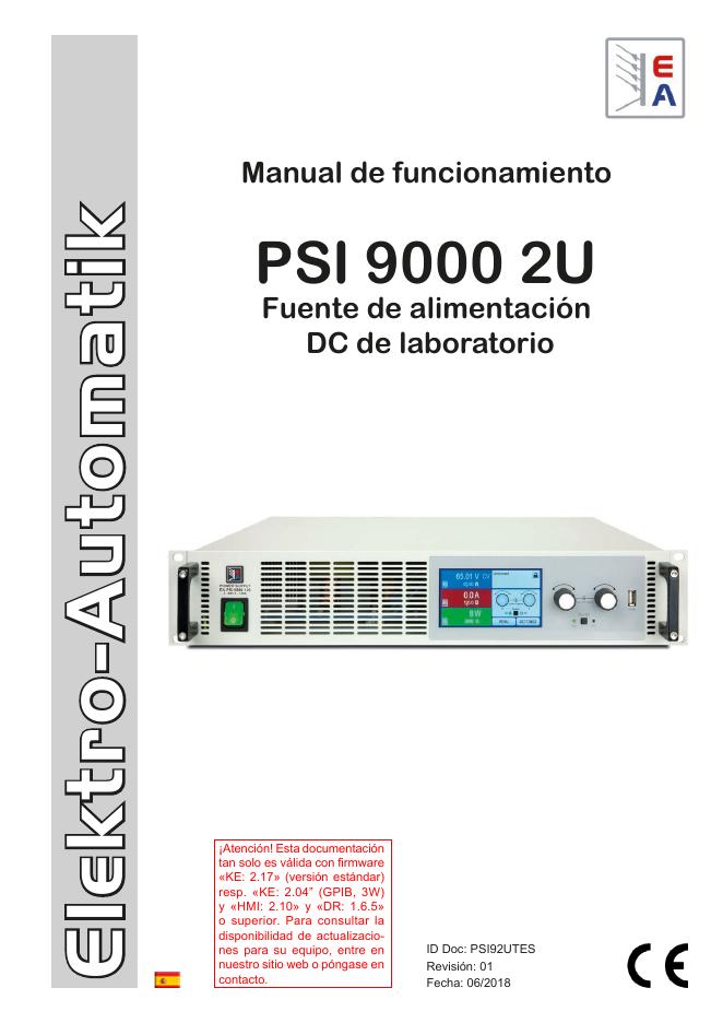 Elektro-Automatik PSI 9000 2U系列产品说明书