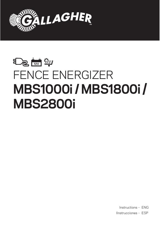 Gallagher MBS1000i/MBS1800i/MBS2800i系列电围机使用说明书