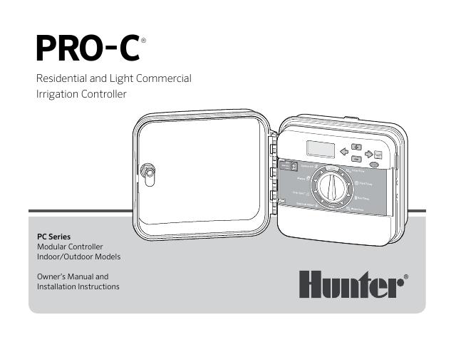 Hunter Pro-C系列模块化控制器室内/室外型号的所有者手册和安装说明