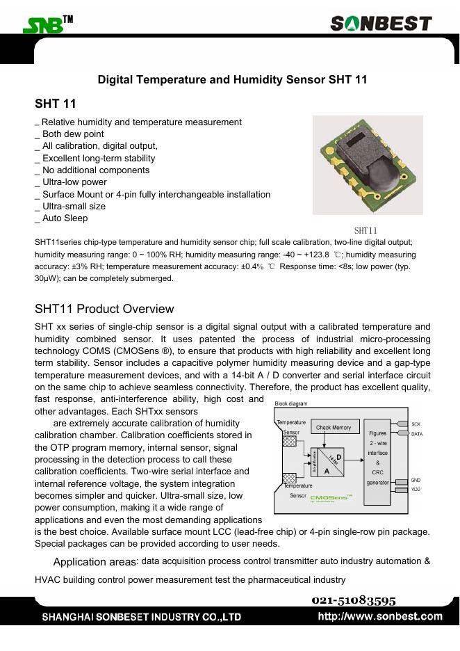 Digital Temperature and Humidity Sensor SHT 11 操作手册