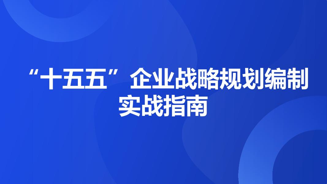 数字神化：2025年十五五”企业战略规划编制实战指南报告海报