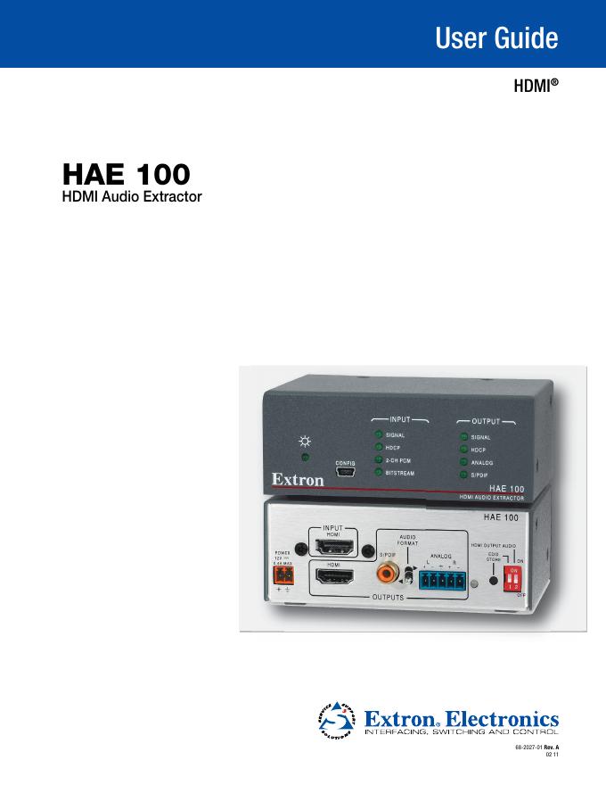 Extron Electronics HAE100 用户手册
