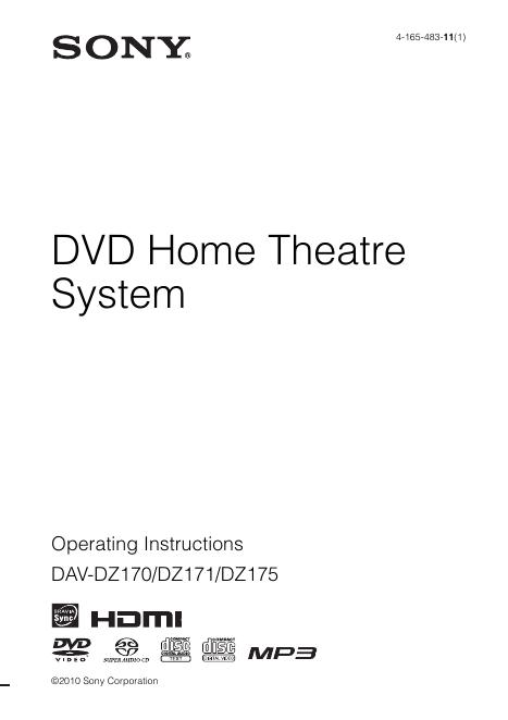SONY DAV-DZ170/DZ171/DZ175 用户手册
