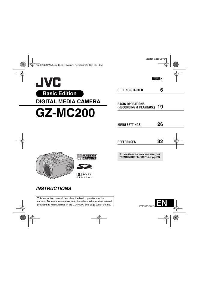 JVC GZ-MC200 用户手册