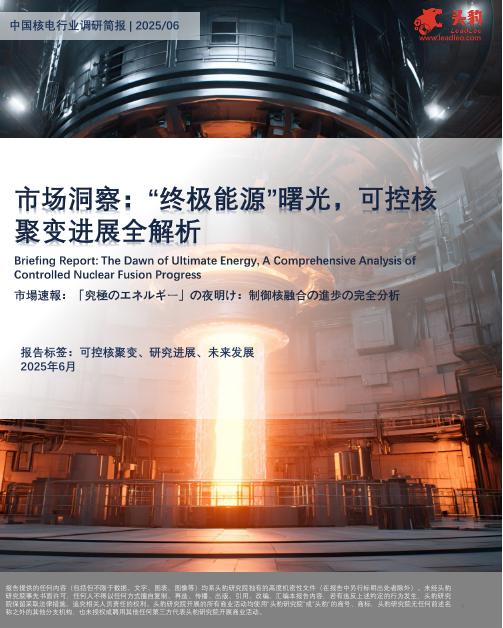 头豹研究院：中国核电行业调研简报|2025/06：市场洞察：“终极能源”曙光，可控核聚变进展全解析海报