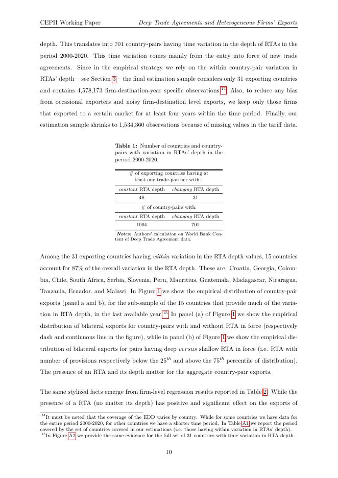 法国预测与国际信息中心：深度贸易协定与异质企业出口（英文版）_第10页
