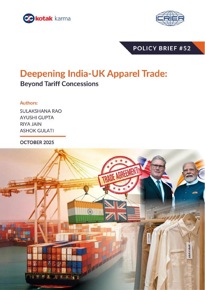 印度国际经济关系研究理事会（ICRIER）：2025年深化印度与英国的服装贸易：超越关税优惠报告（英文版）海报