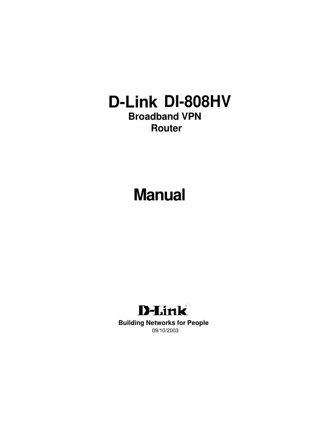 D-LINK DI-808HV 用户手册