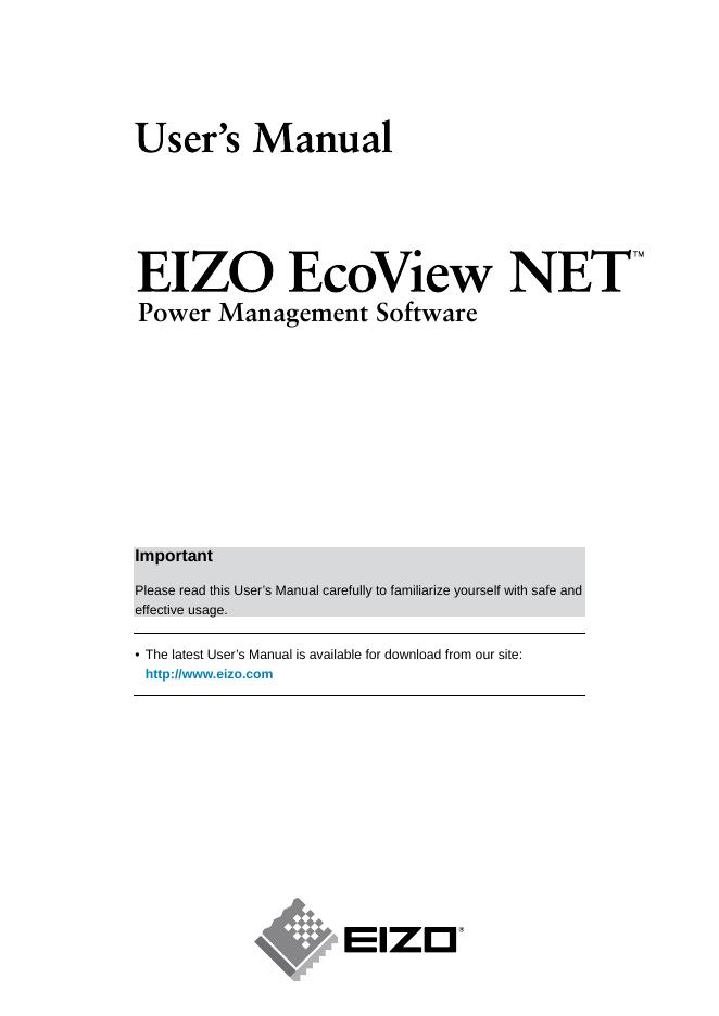 EIZO EcoView NET Power Management Software 用户手册
