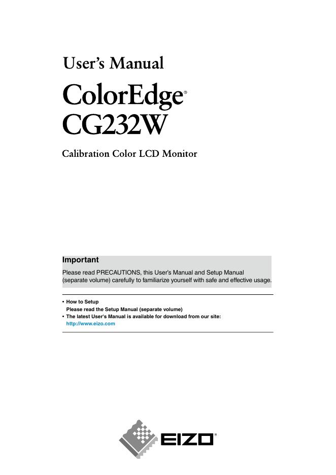 EIZO CG232W显示器 用户手册
