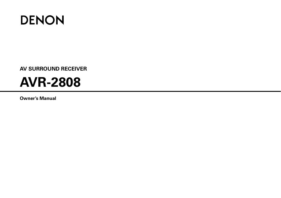DENON AVR-2808 用户手册