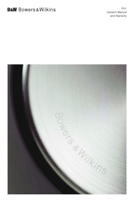 Boers Wilkins PV1音响 使用手册