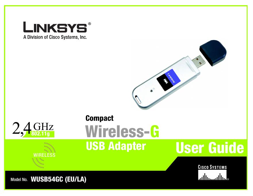 LINKSYS WUSB54GC(EU/LA)USB Adapter 用户手册