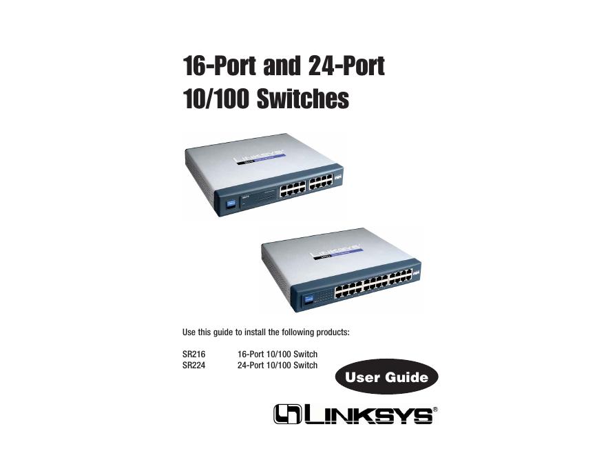 LINKSYS SR216/224交换机 用户手册