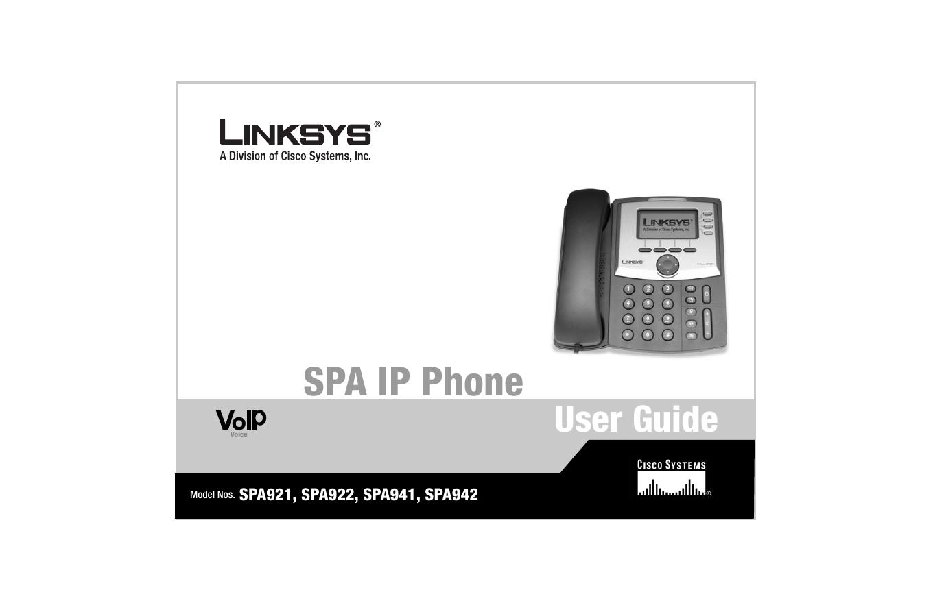 LINKSYS SPA921,SPA922,SPA941,SPA942电话 用户手册(1)(1)