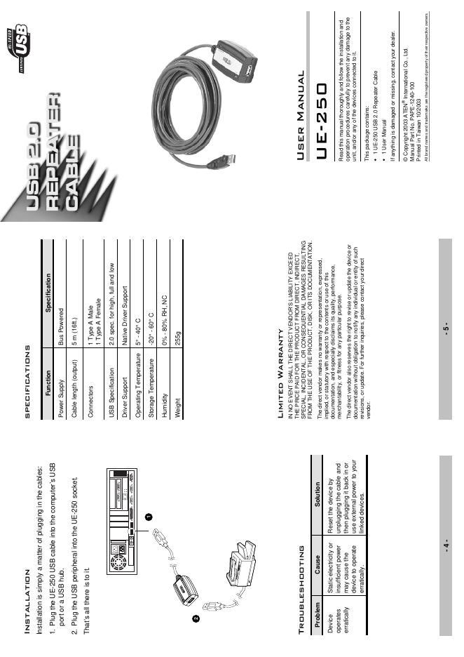 ATEN UE-250 用户手册