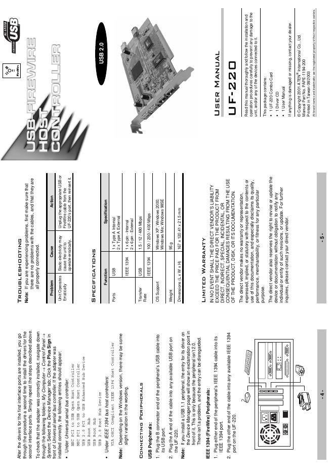 ATEN UF-220 用户手册