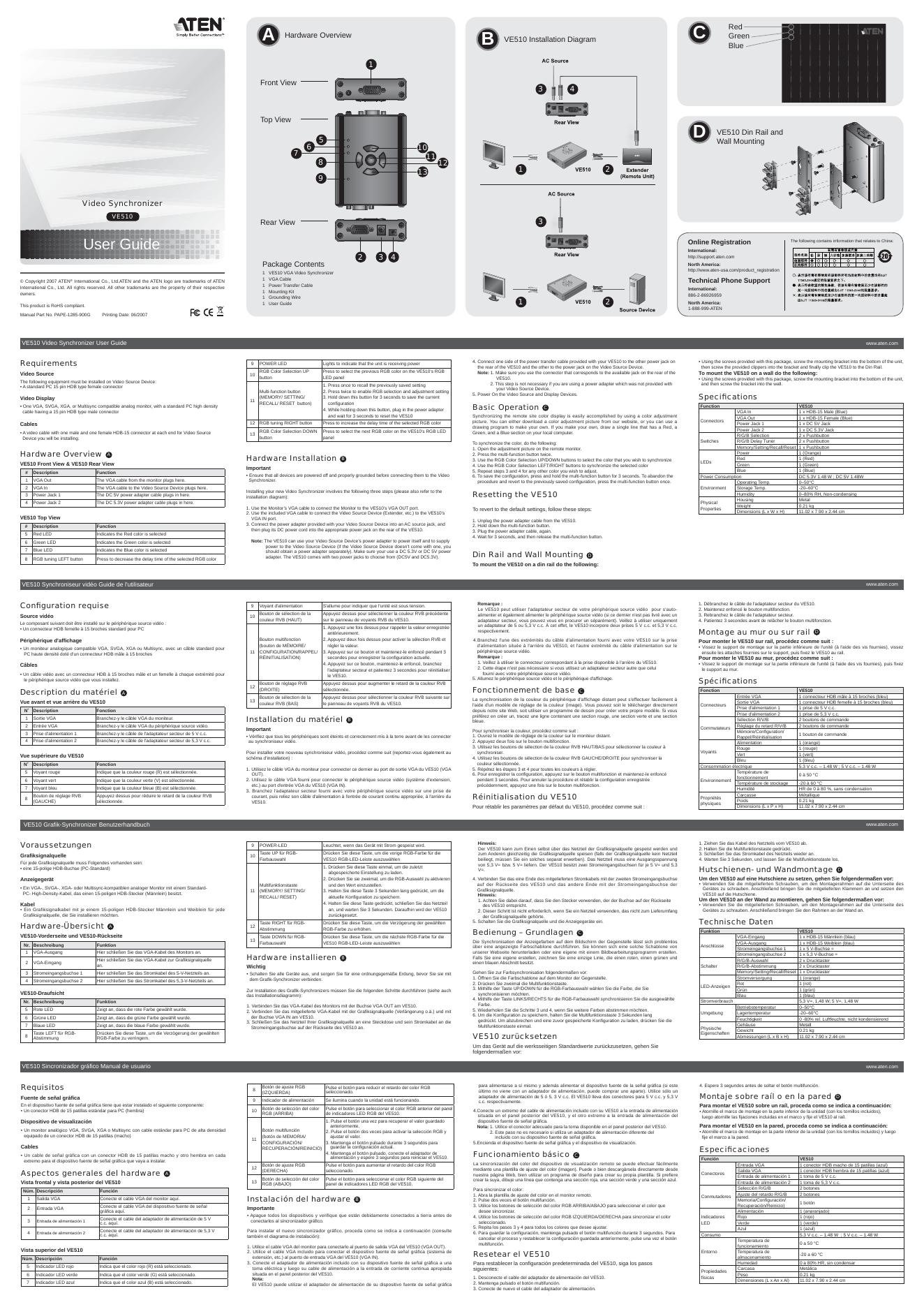 ATEN VE510 用户手册