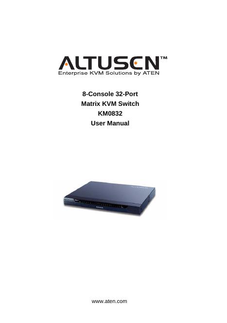 ALTUSEN KM0832 用户手册