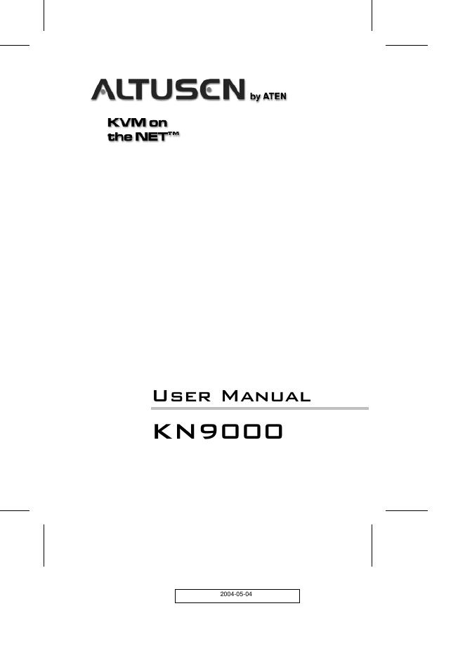 ALTUSEN KN9000 用户手册