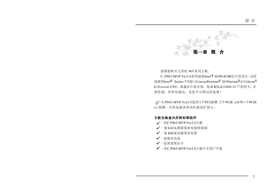 七彩虹 C.P965-MVP Ver2.0主板 使用手册