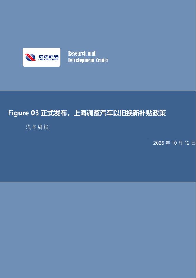 信达证券：汽车行业周报：Figure03正式发布，上海调整汽车以旧换新补贴政策海报