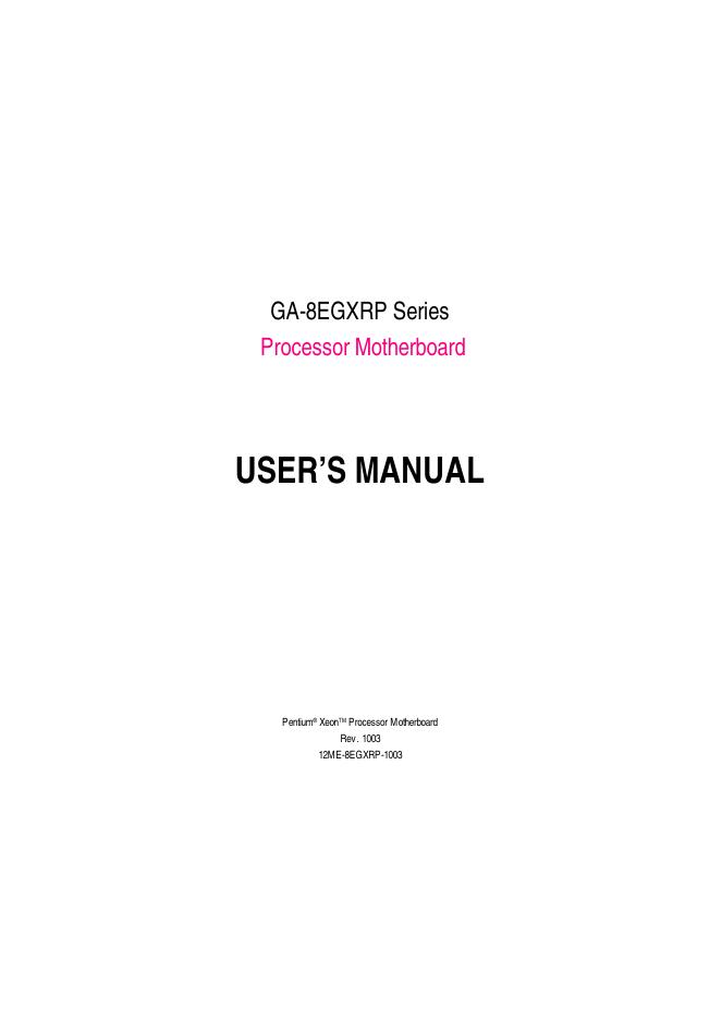 GA-8EGXRP Series Processor Motherboard 用户手册