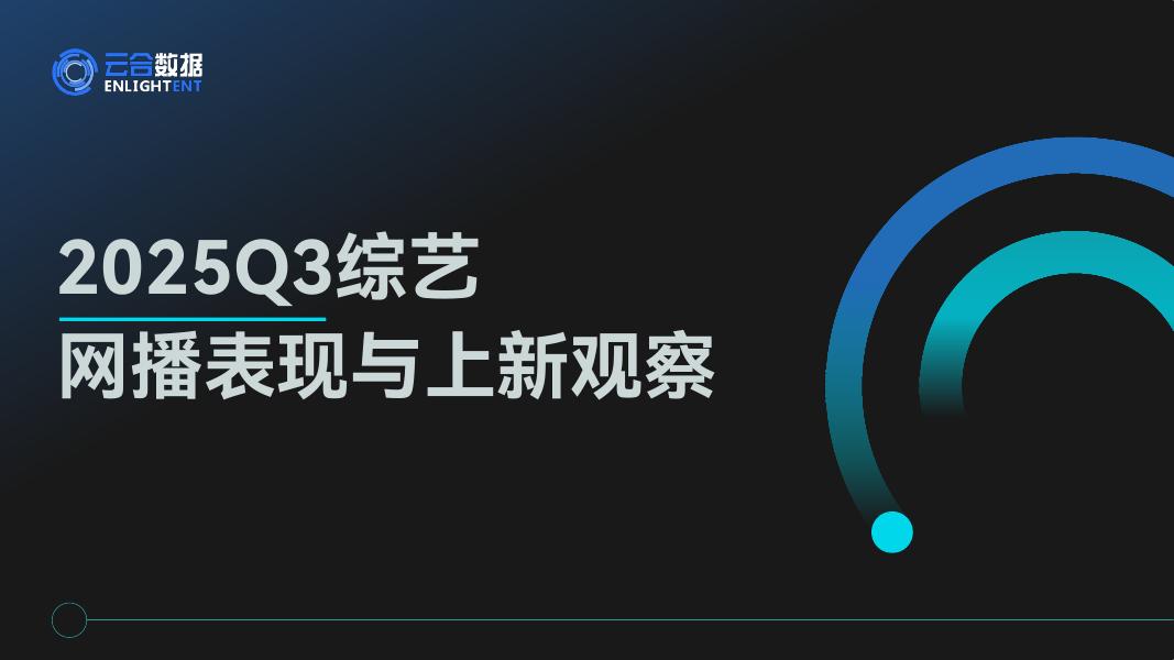 云合数据：2025年Q3综艺网播表现与上新观察报告海报
