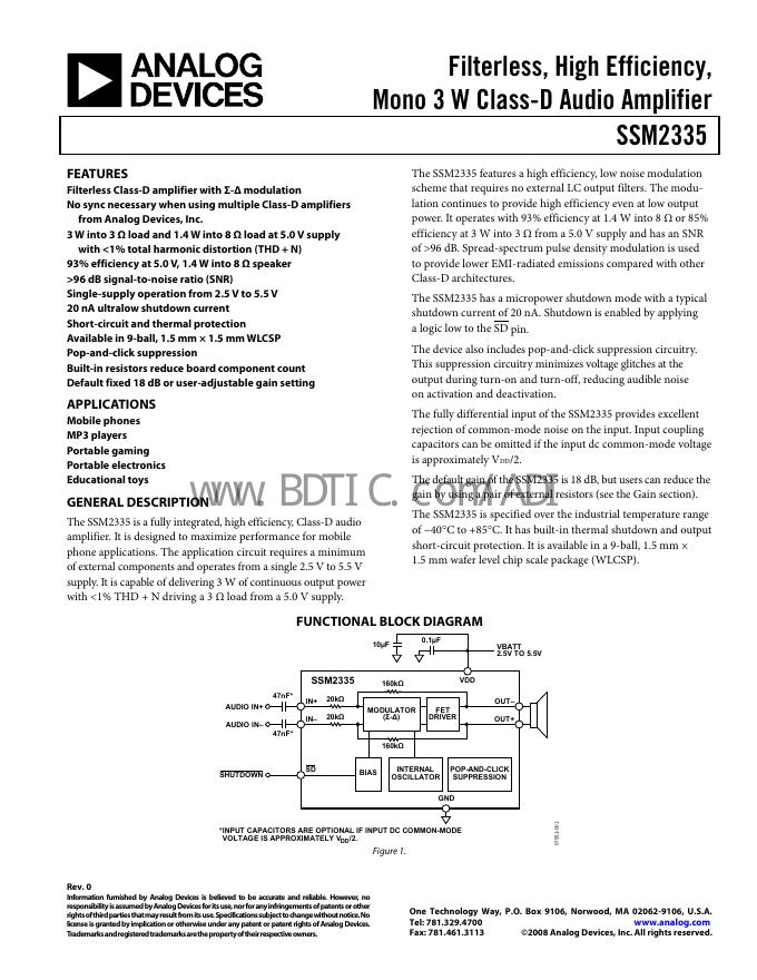 ANALOG DEVICES SSM2335 数据手册