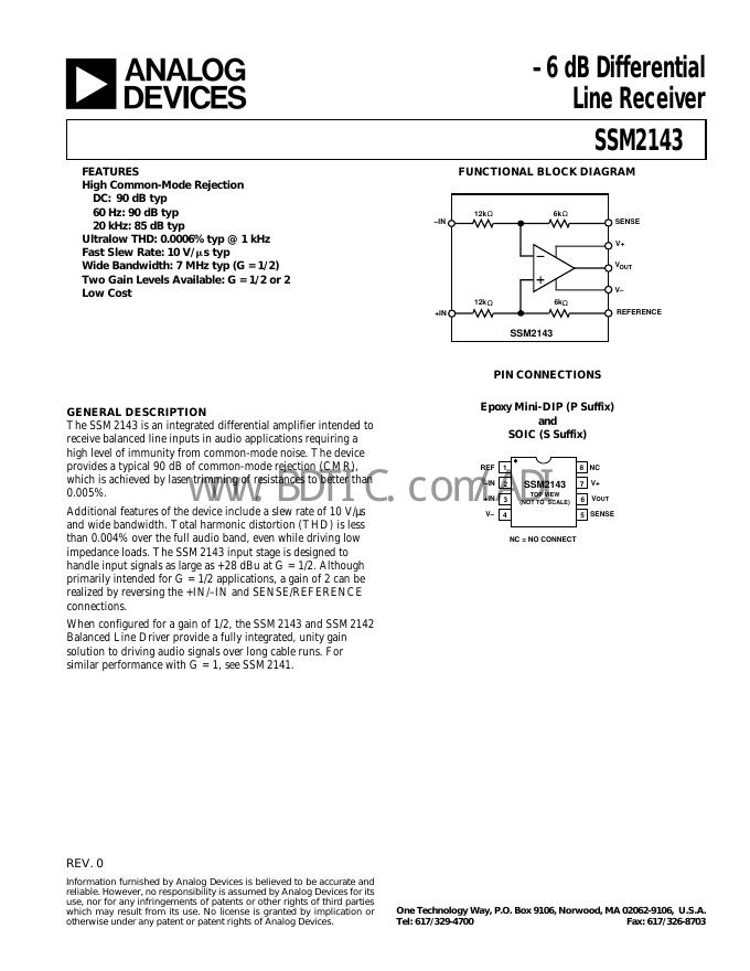 ANALOG DEVICES SSM2143 数据手册