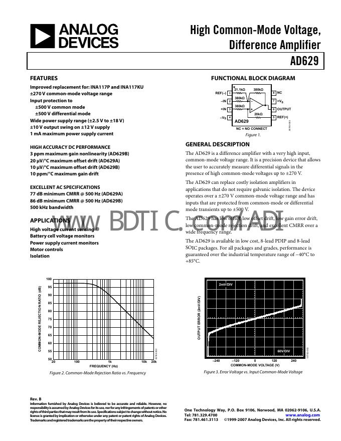 ANALOG DEVICES AD629 数据手册