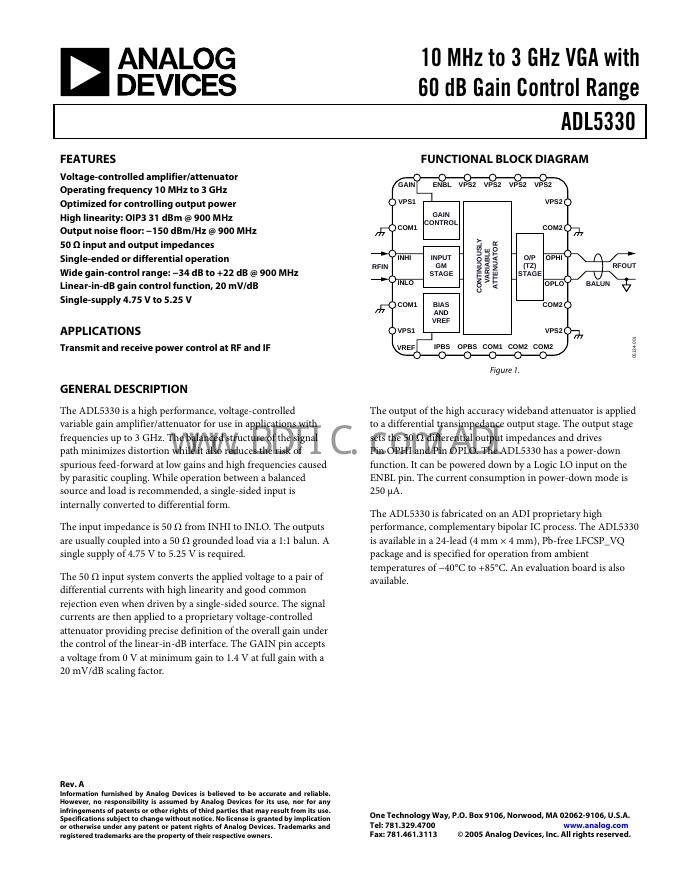 ANALOG DEVICES ADL5330 数据手册