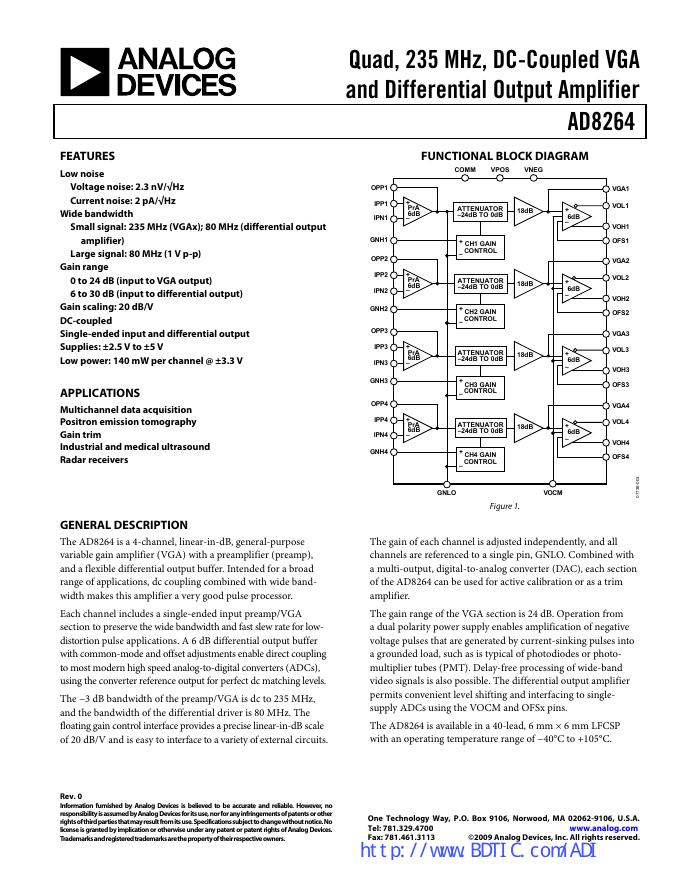 ANALOG DEVICES AD8264 数据手册