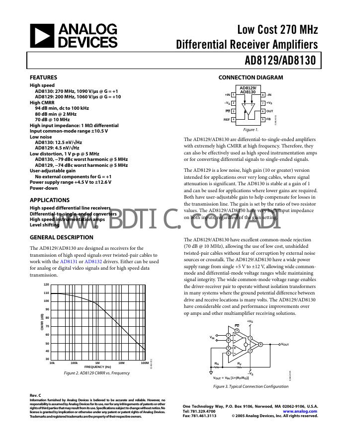 ANALOG DEVICES AD8130 数据手册