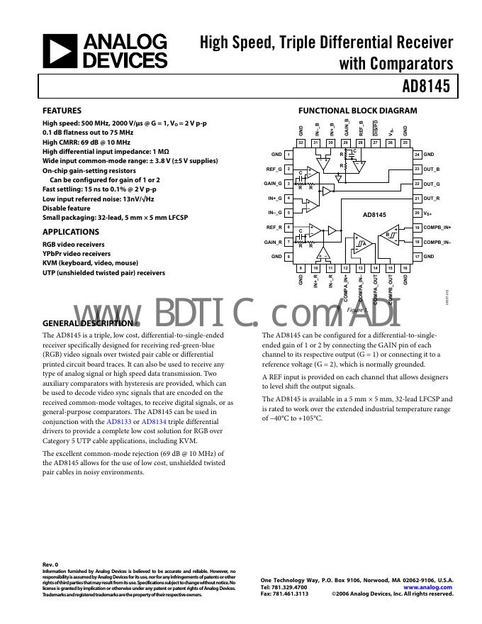 ANALOG DEVICES AD8145 数据手册
