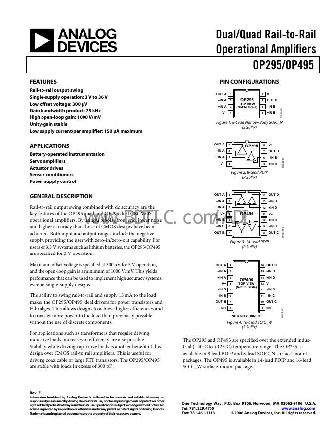 ANALOG DEVICES OP495 数据手册