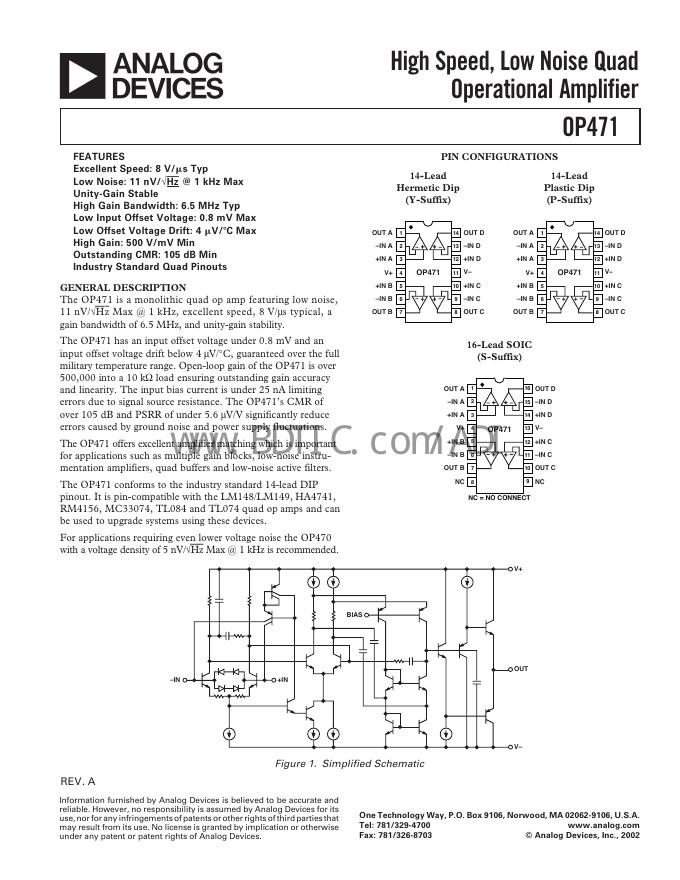 ANALOG DEVICES OP471 数据手册