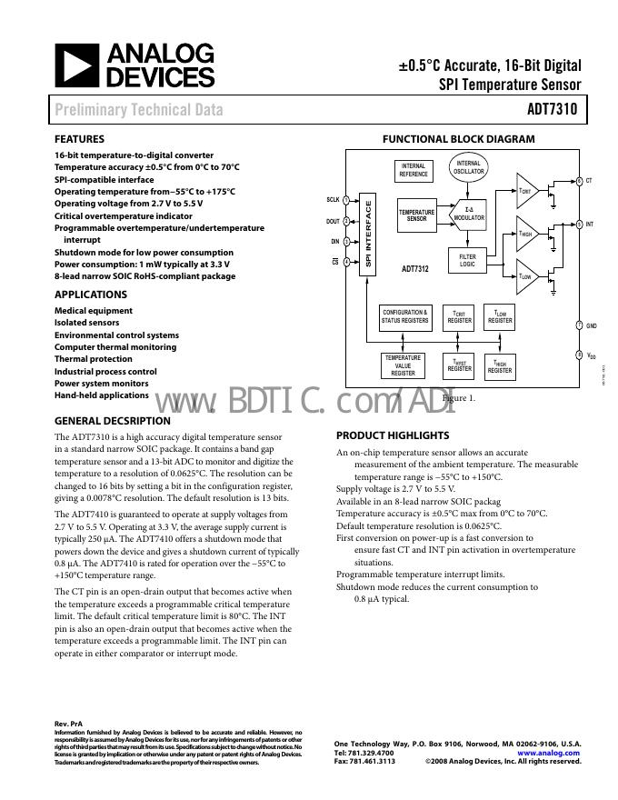 ANALOG DEVICES ADT7310 数据手册