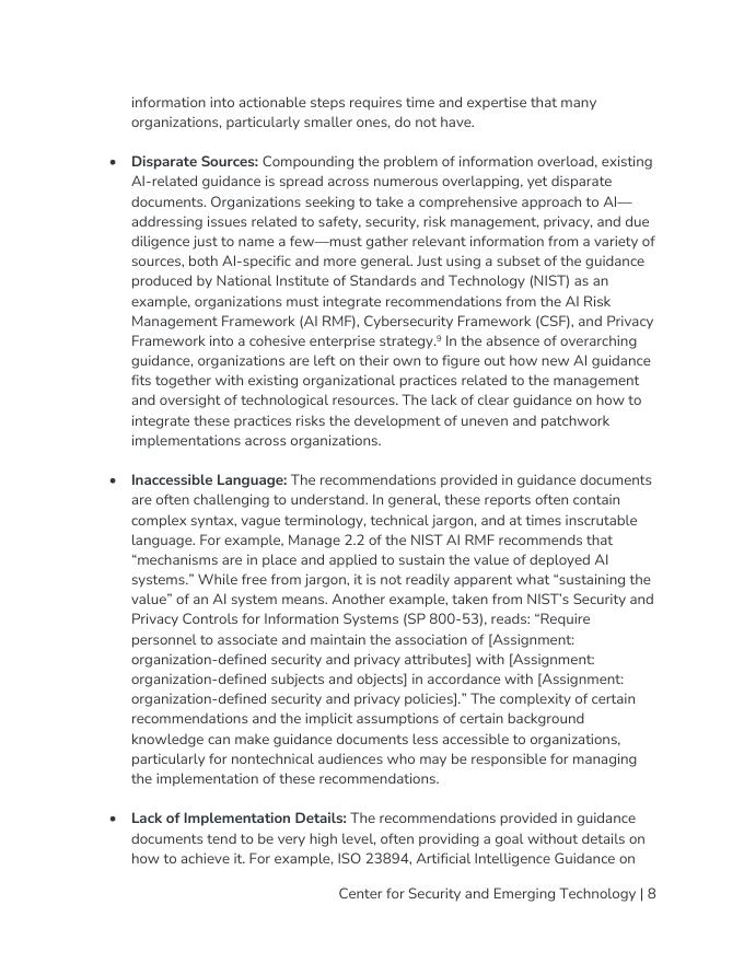 CSET：2025年协调人工智能指导：将自愿标准和最佳实践distill成一个统一的框架报告（英文版）_第9页