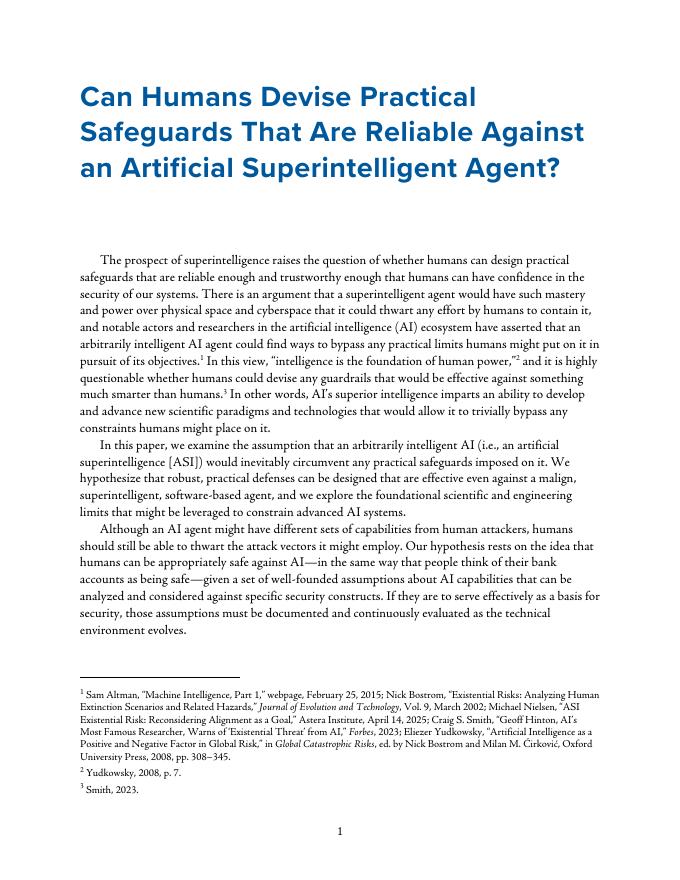 Rand兰德：2025年人类能否设计出可靠的实用安全措施来对抗人工超智能代理？（英文版）_第8页