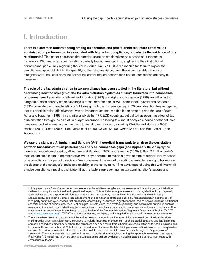 国际货币基金组织：缩小差距：税务管理绩效如何影响合规性（英文版）_第7页
