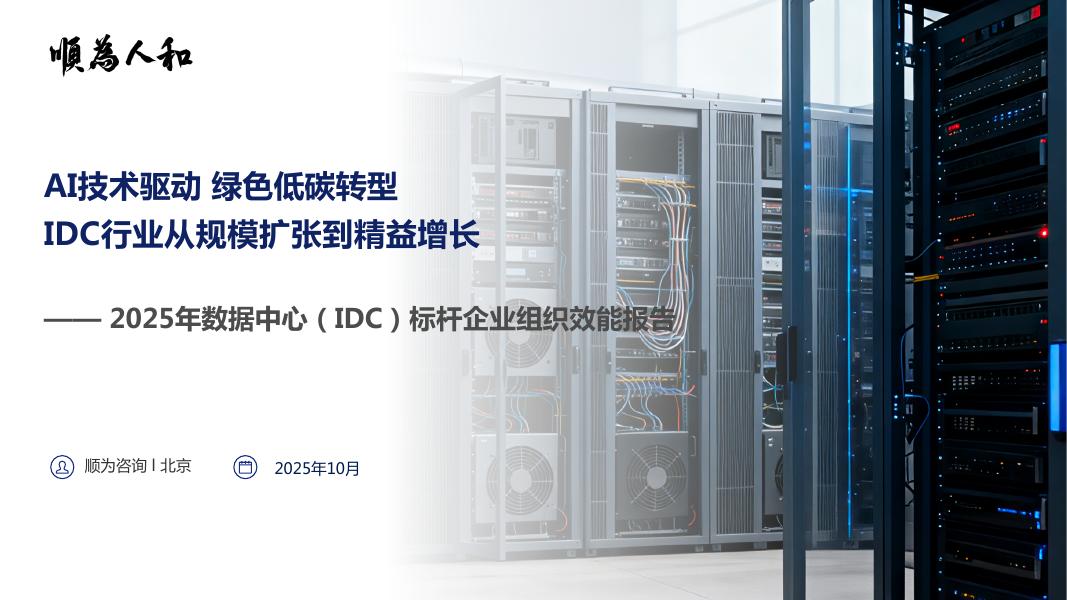 顺为人和：2025年数据中心（IDC）标杆企业组织效能报告海报
